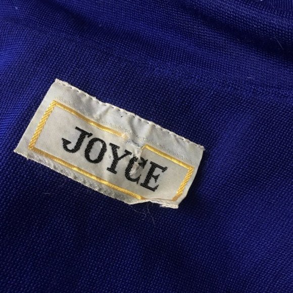 Vintage JOYCE Royal Blue Zip Up Llight Jacket Top - Picture 4 of 5